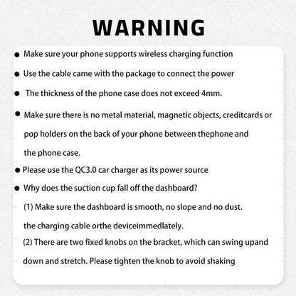 Wireless Car Dashboard Phone Holder Charger, 15W Fast Charging Auto Clamping Car Air Vent Phone Mount Charger, Compatible with Iphone Samsung Galaxy